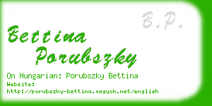 bettina porubszky business card